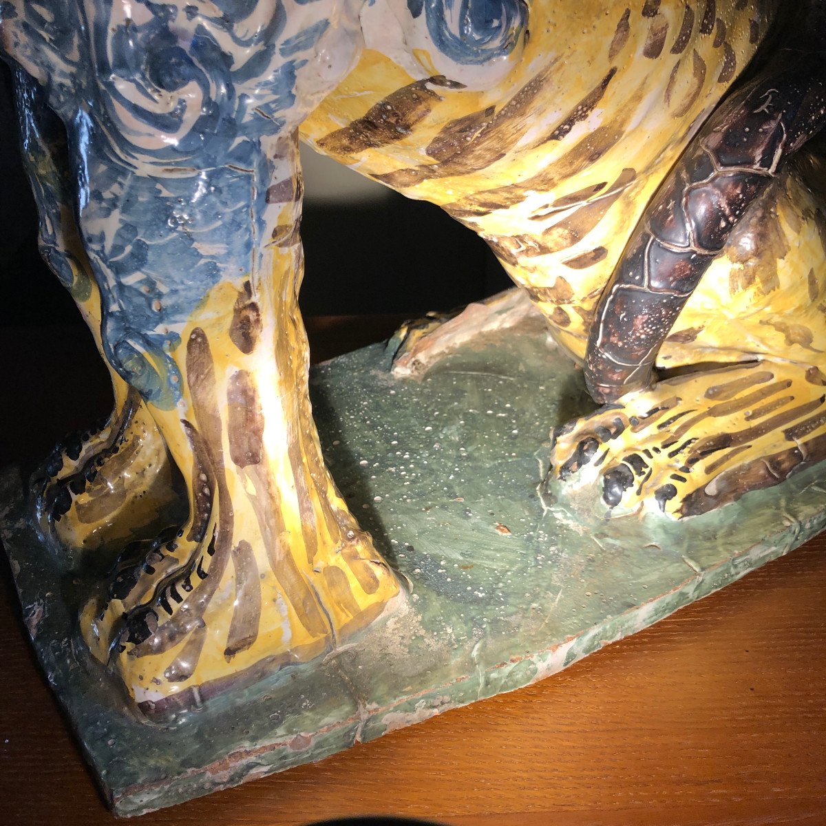 Large Seated Lion Of Perron - 18th Century - Angoulême Factory-photo-5