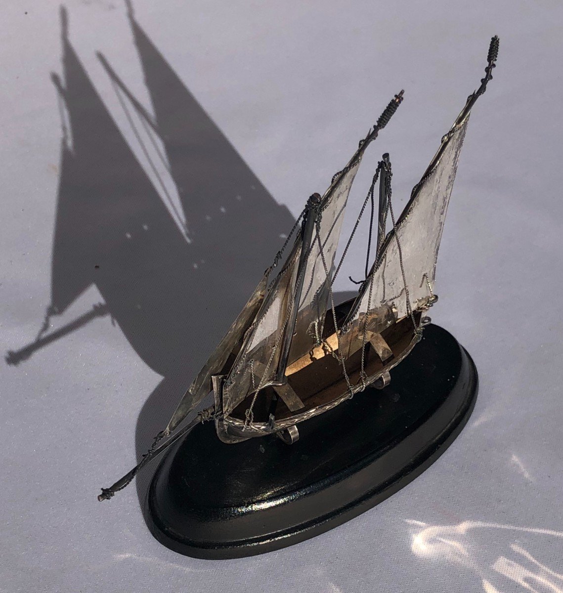 Maquette De Bateau En Argent, Travail Français XIXe-photo-3