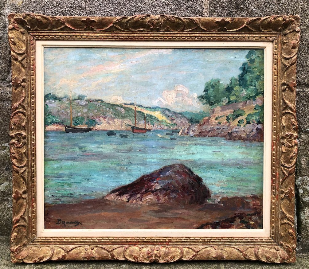 Boats On The Aven By émile Dezaunay - Brittany-photo-2