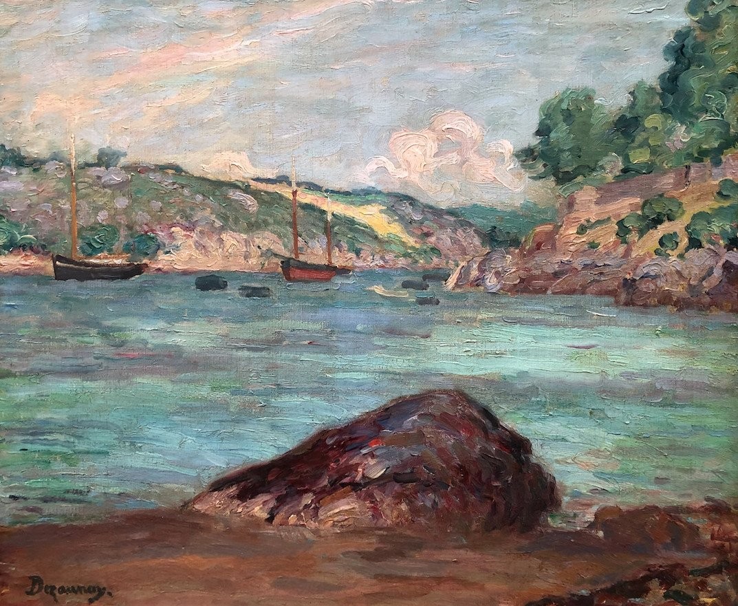 Boats On The Aven By émile Dezaunay - Brittany