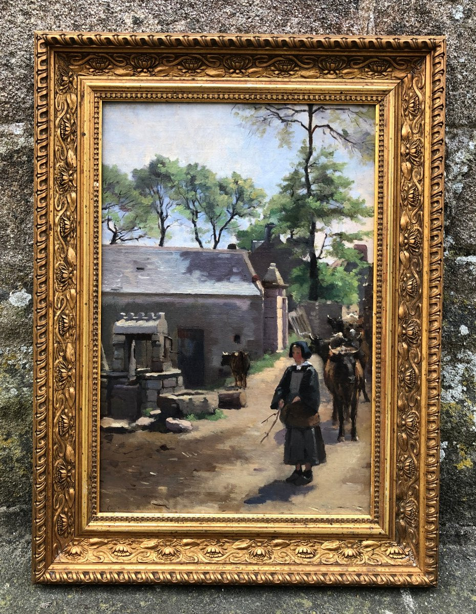 Retour Des Vaches à La Ferme Dans Région D’auray Par Le Comte Louis De M - Bretagne-photo-2