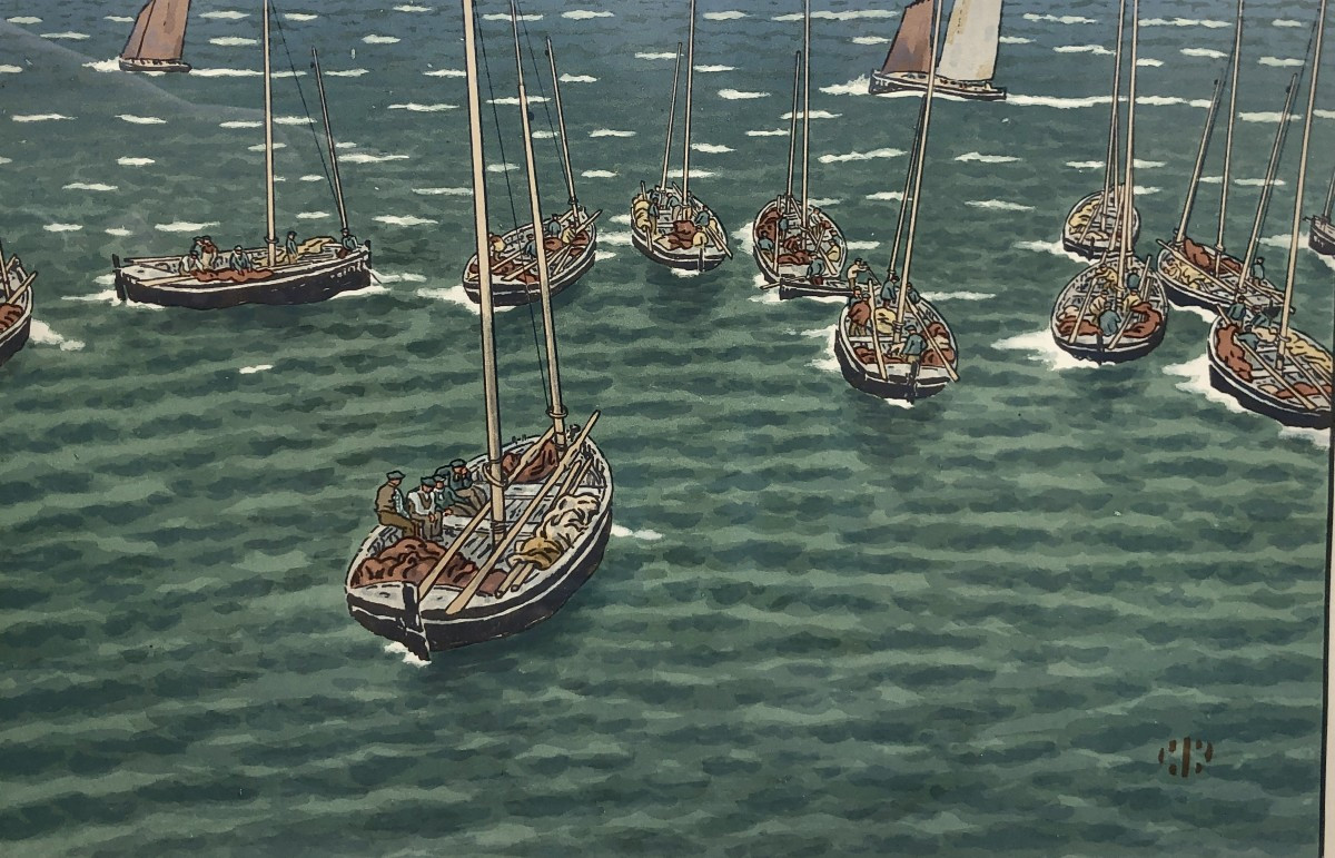 Boats At Anchor - Henri Rivière - Brittany