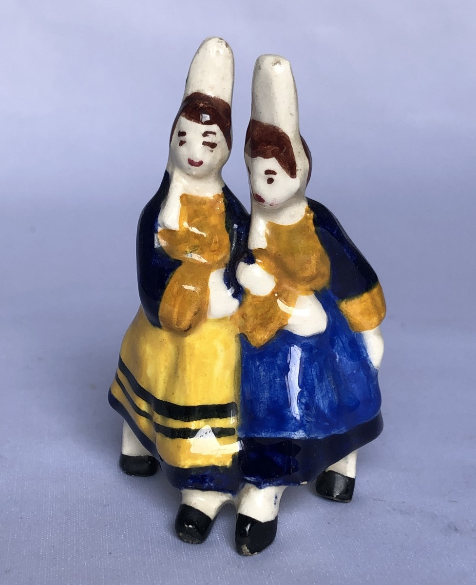 Rare Subject Of A Couple Of Bigoudenne Women - Jim Sévellec - Manufacture Henriot - Brittany 