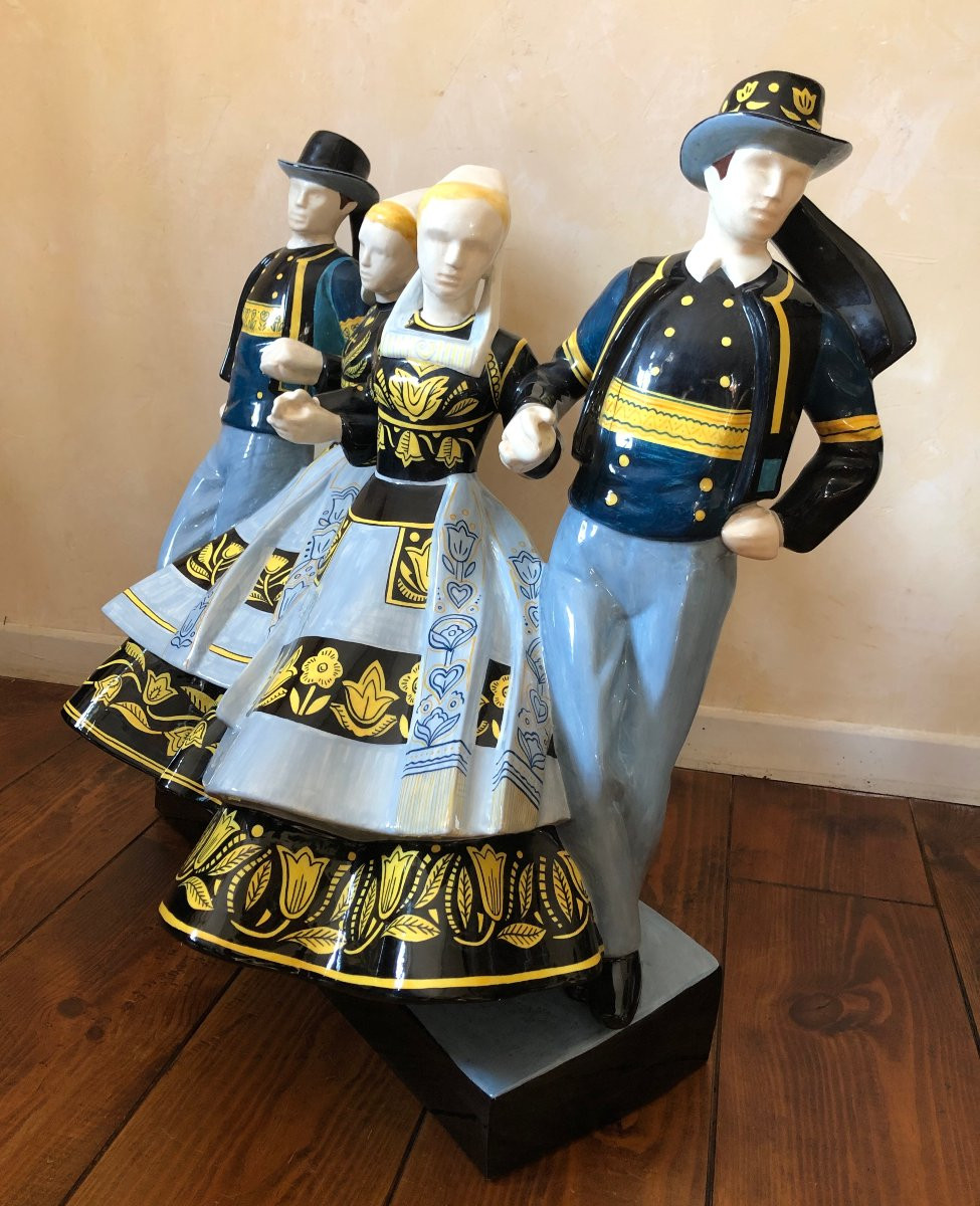 La grande gavotte - Micheau Vernez -  Manufacture Henriot Quimper - Bretagne-photo-3