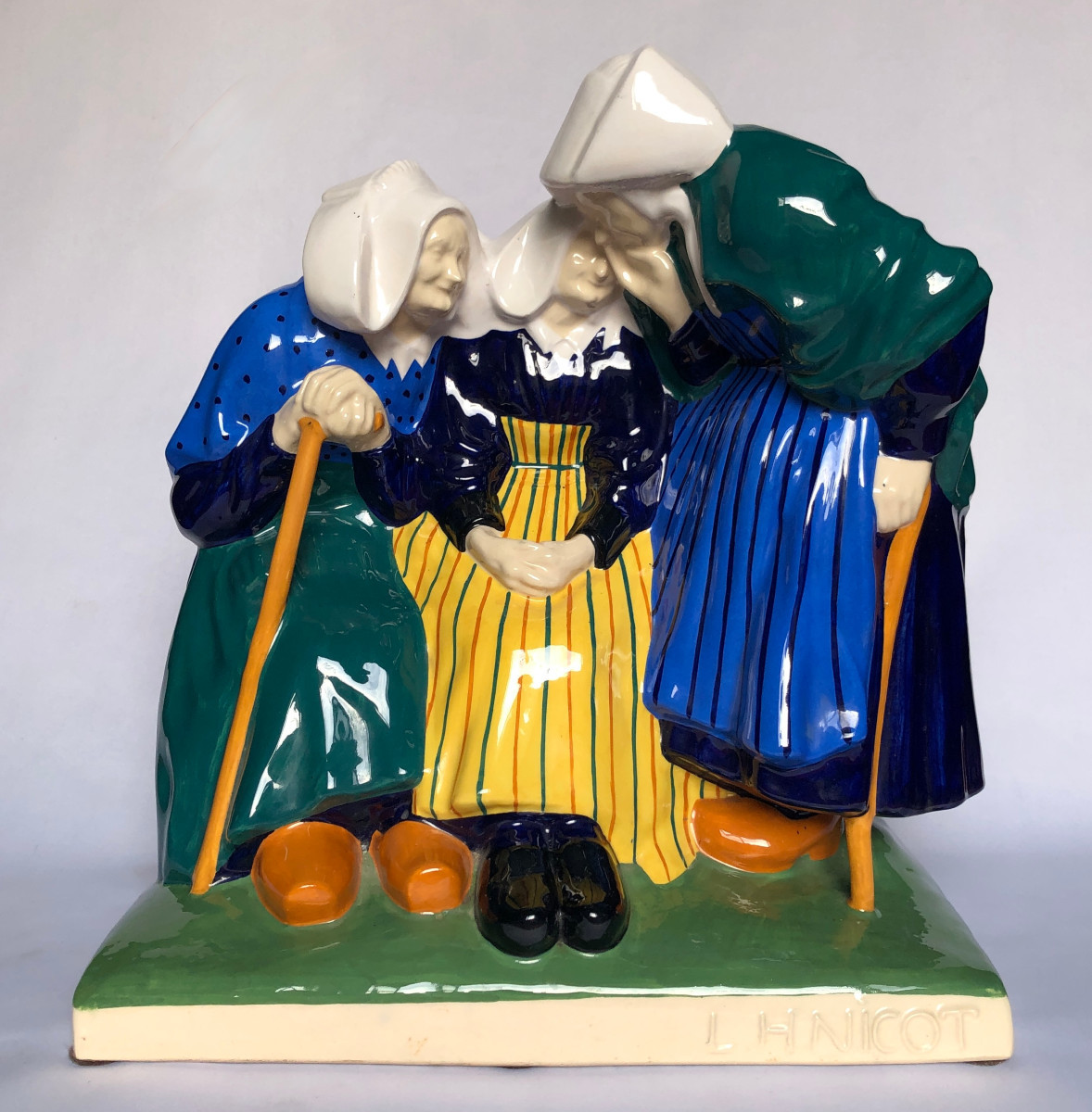 The Gossips - Louis-henri Nicot - Henriot Manufactory - Brittany