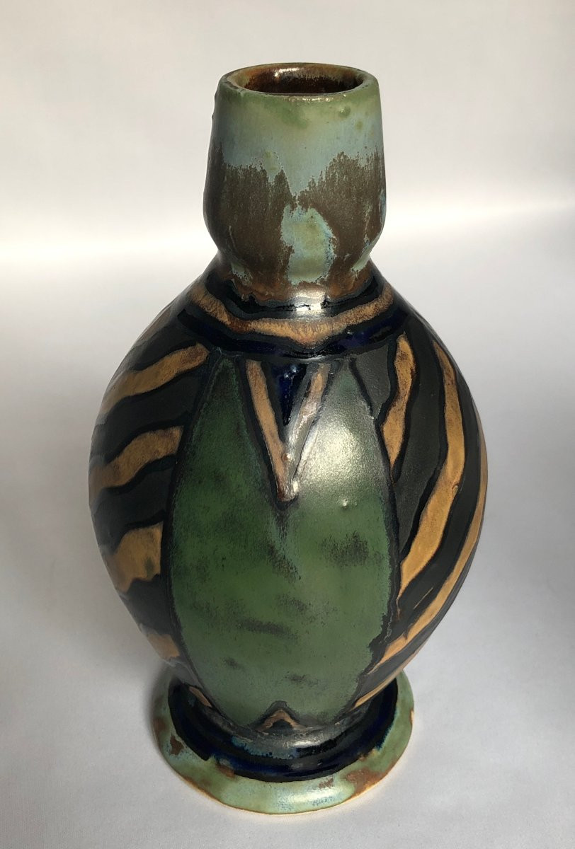 Petit vase à col resserré -  ODETTA - Manufacture HB Quimper - Bretagne-photo-2