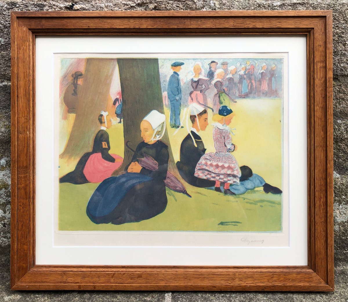 Scène de pardon en Cornouailles - Émile Dezaunay - Bretagne-photo-2