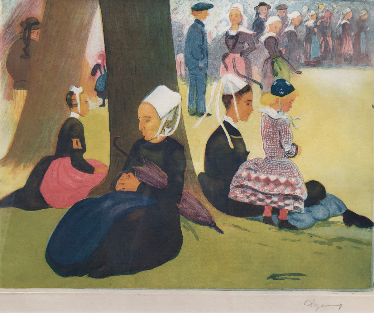 Scène de pardon en Cornouailles - Émile Dezaunay - Bretagne