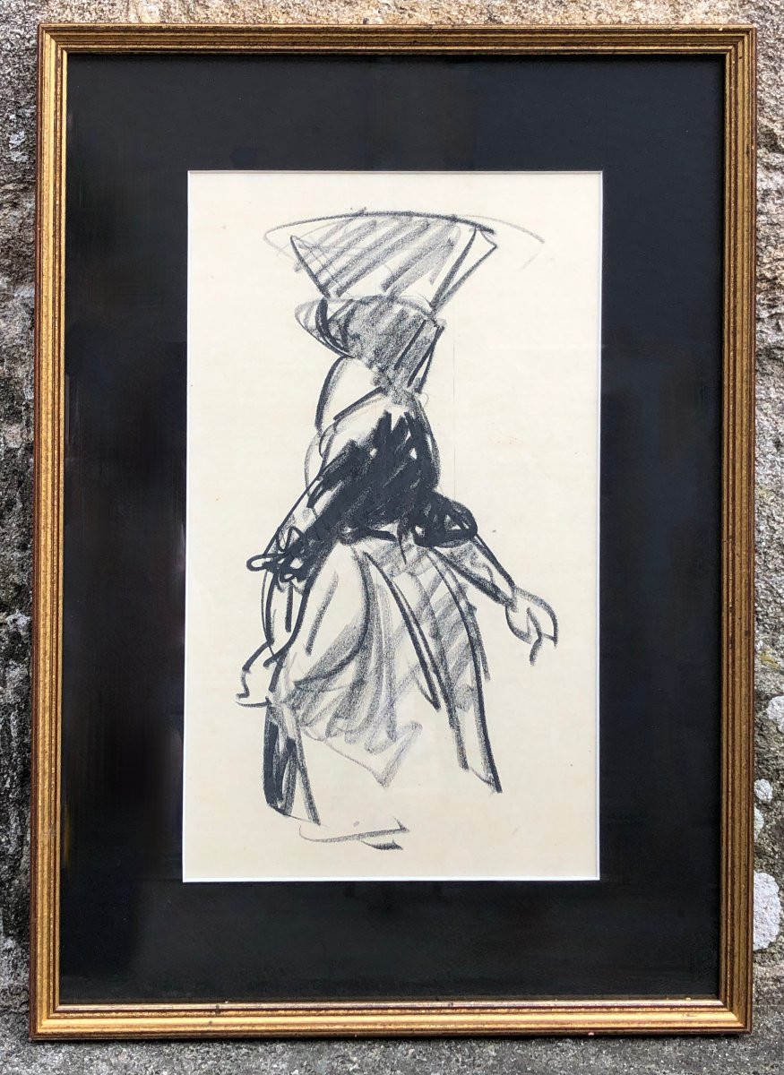 La paludière revenant de la saline - René-Yves Creston - Bretagne-photo-2