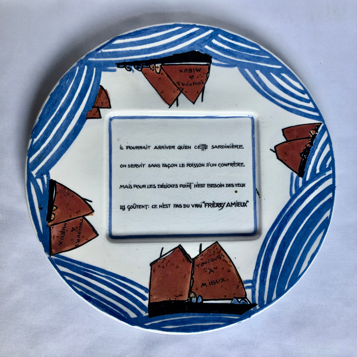 Amieux Frères Plate - Sarreguemines Factory - Brittany