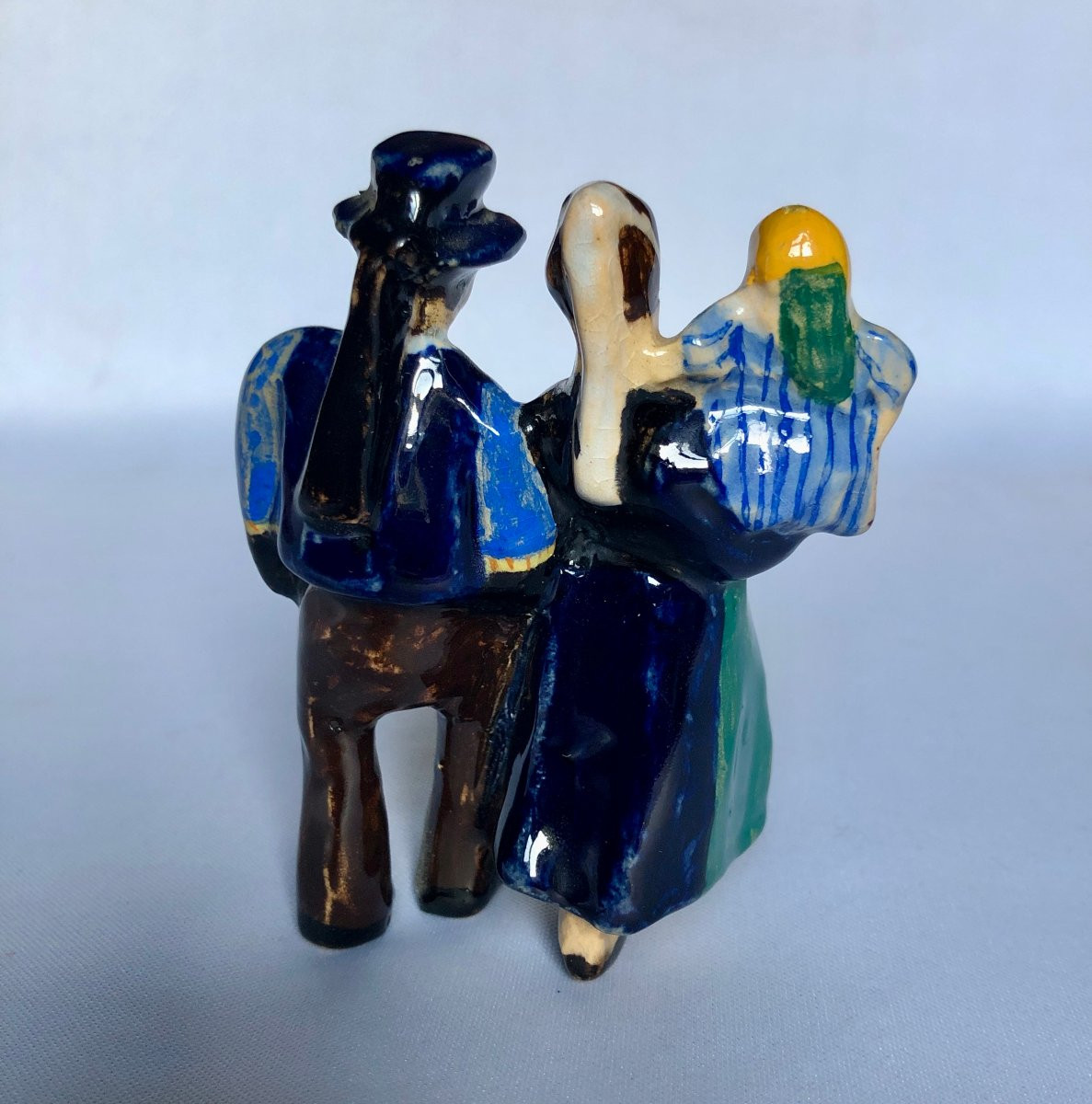 Rare Couple From Quimper And Their Child - Jim Sevellec - Henriot Factory - Brittany-photo-3