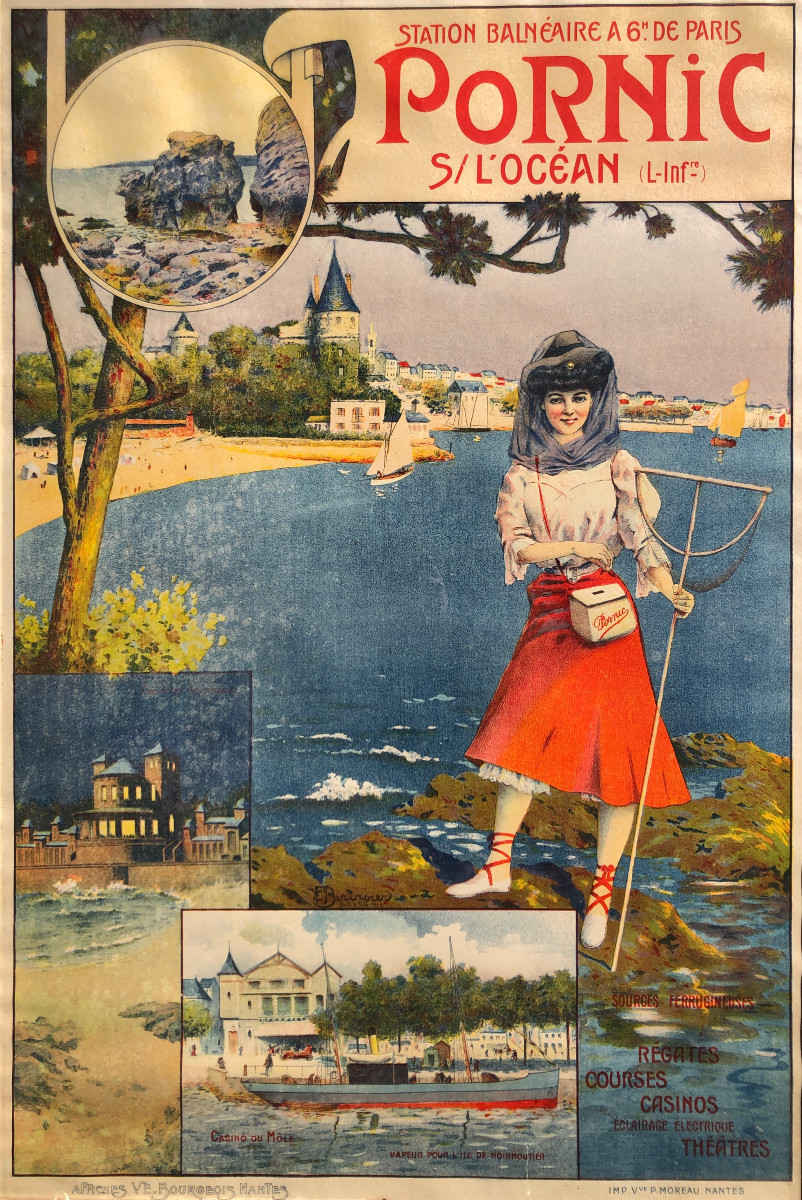 Affiche sur Pornic - E. Borirsier - Bretagne