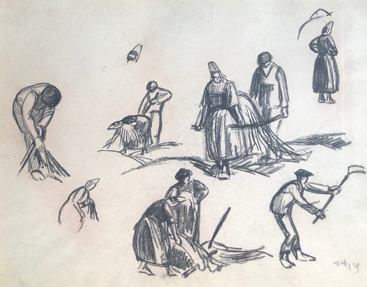 Seaweed Harvesters' Study - Pierre Agnès - Brittany 