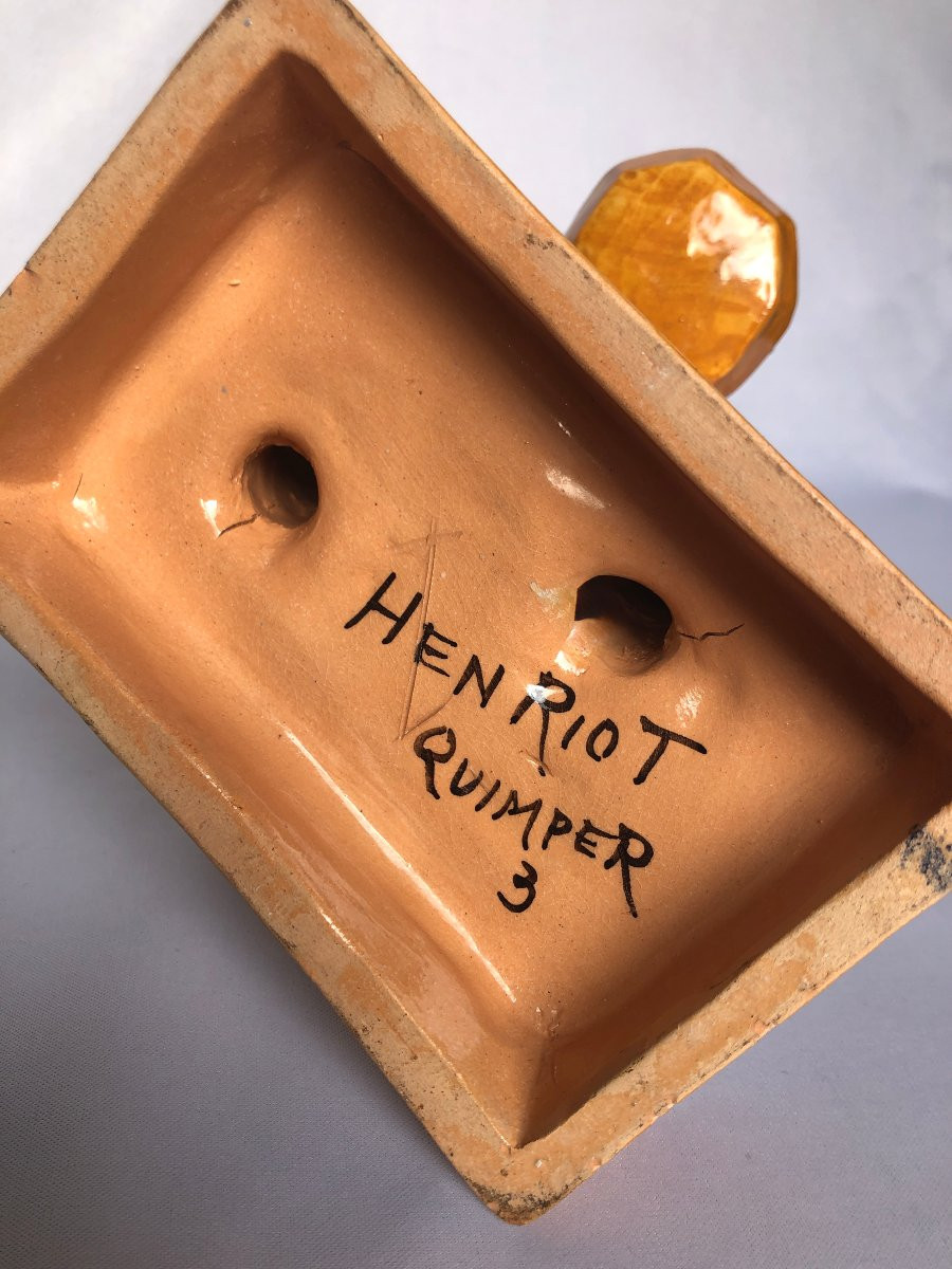 Fisherman And His Fishing Gear - Emile Just Bachelet - Henriot Factory - Brittany -photo-2