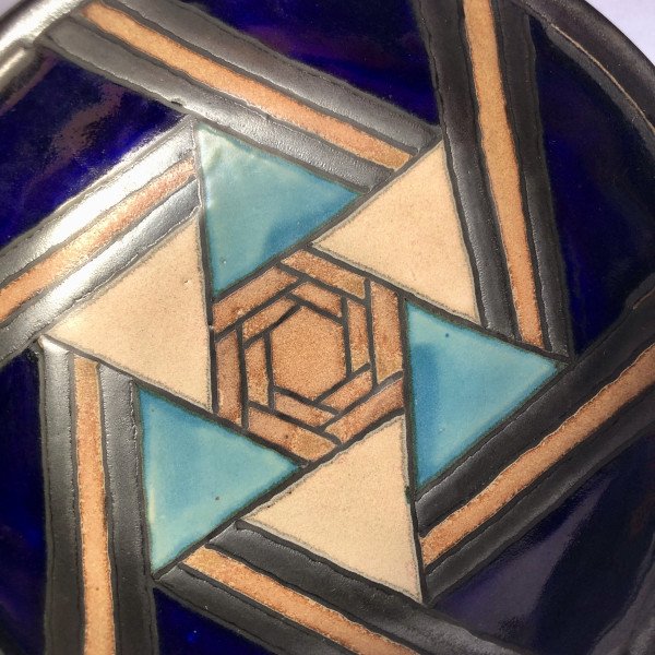 Odetta Bowl With Geometric Design - Quimper Earthenware-photo-2