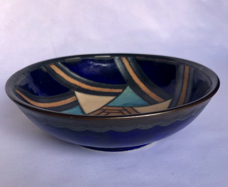 Odetta Bowl With Geometric Design - Quimper Earthenware-photo-3