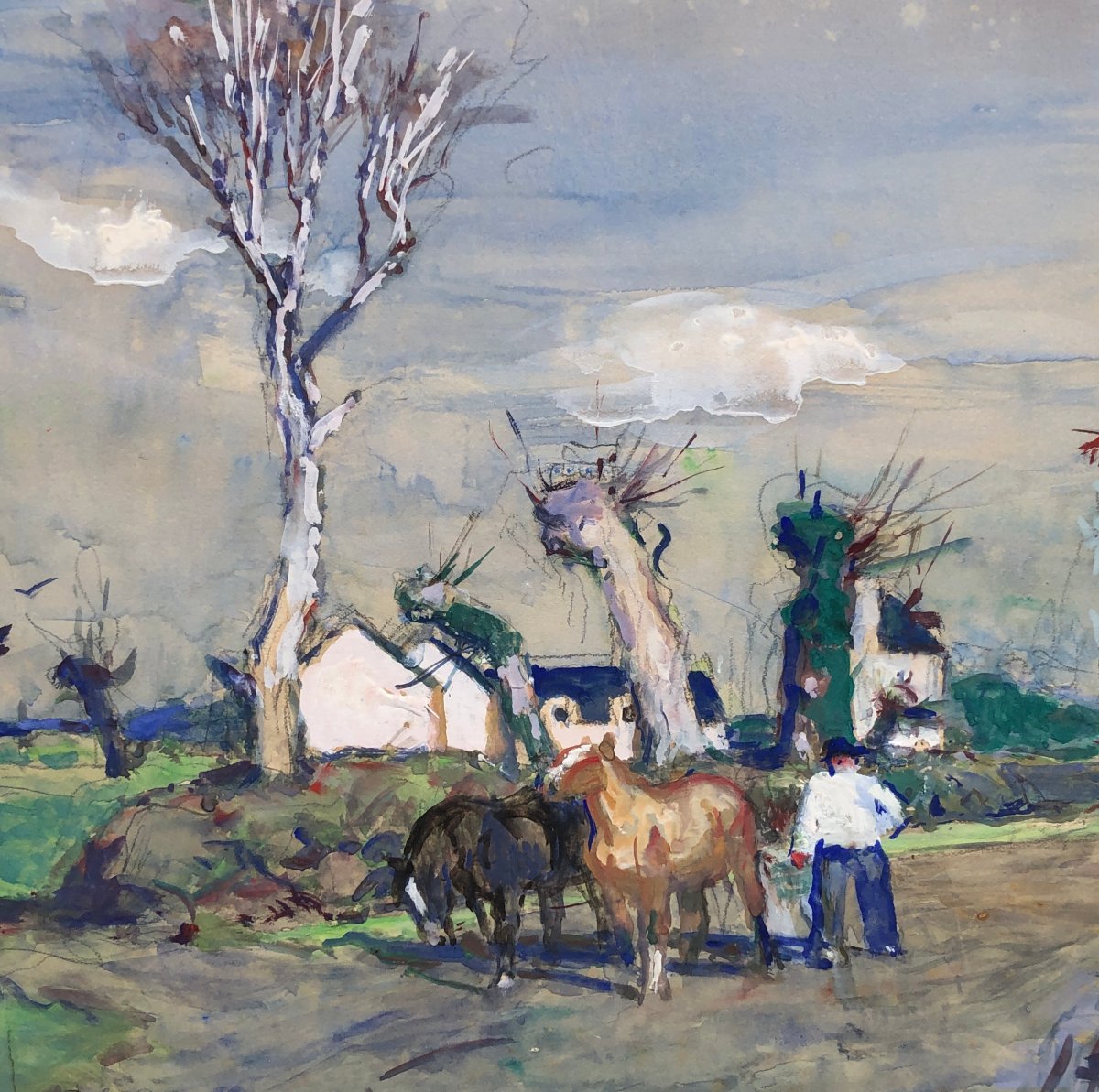 Between Heaven And Earth, A Winter's Day In Brittany By Lucien Simon-photo-3