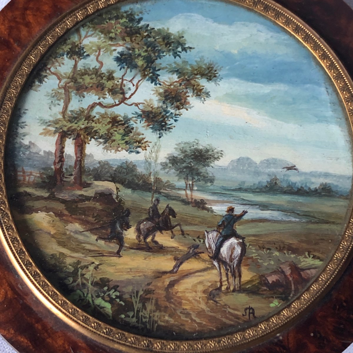 Boîte décorée d’une scène de chasse-photo-3