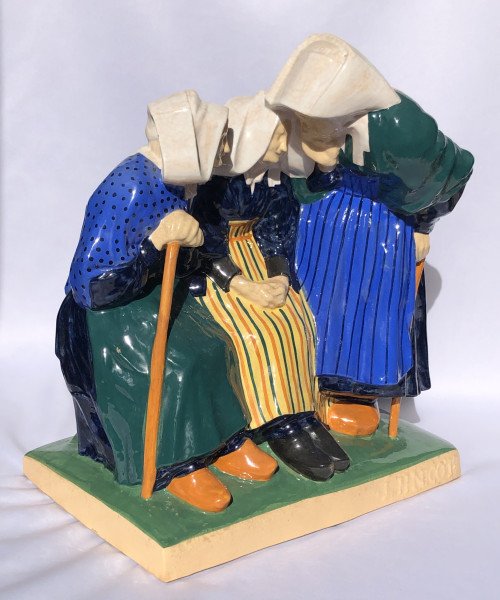 Les commères (grand modèle) par Louis-Henri Nicot - Henriot - Bretagne