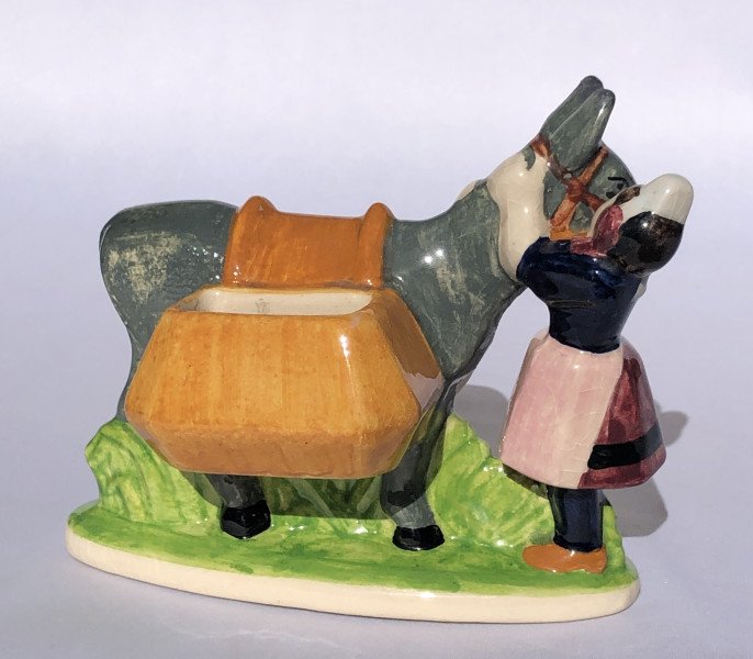 Salt Shaker Decorated With A Bigoudène Woman Riding A Donkey By Charles Maillard - Brittany-photo-2