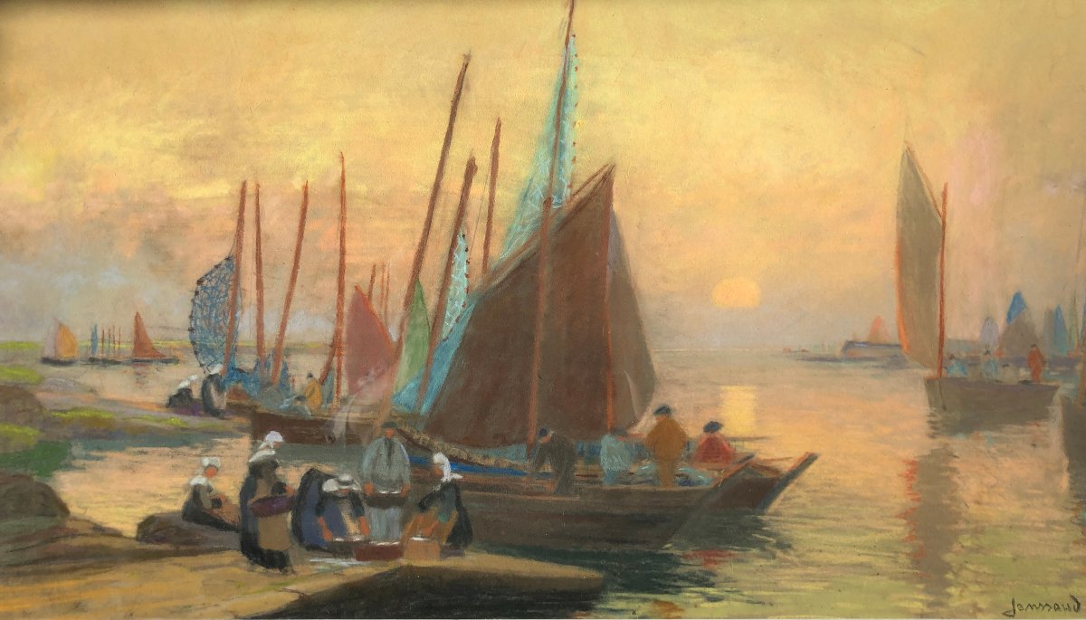 Returning From A Fishing Trip In Concarneau By Mathurin Janssaud - Brittany
