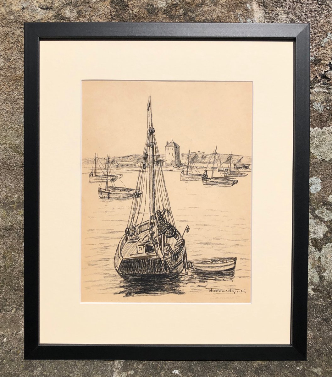 Boats At Anchor In Camaret By Pierre Agnès, Brittany-photo-2