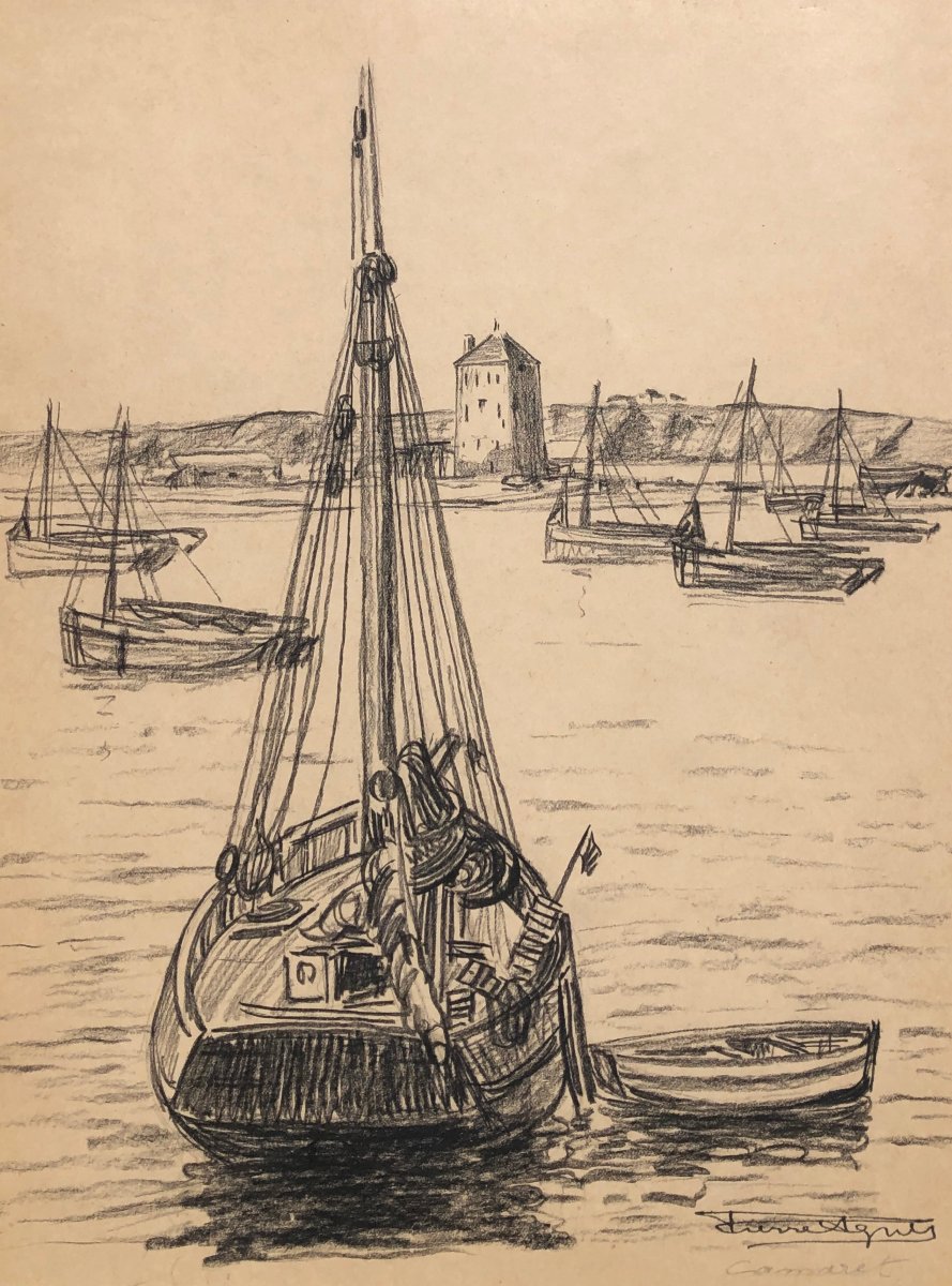 Boats At Anchor In Camaret By Pierre Agnès, Brittany