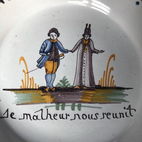 Plate Decorated With A Priest Holding Hands With A Nobleman—nevers Factory-photo-3