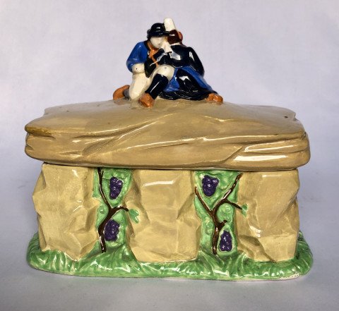 Decorative Box Depicting Lovers On A Dolmen By Charles Maillard—henriot Manufactory—brittany