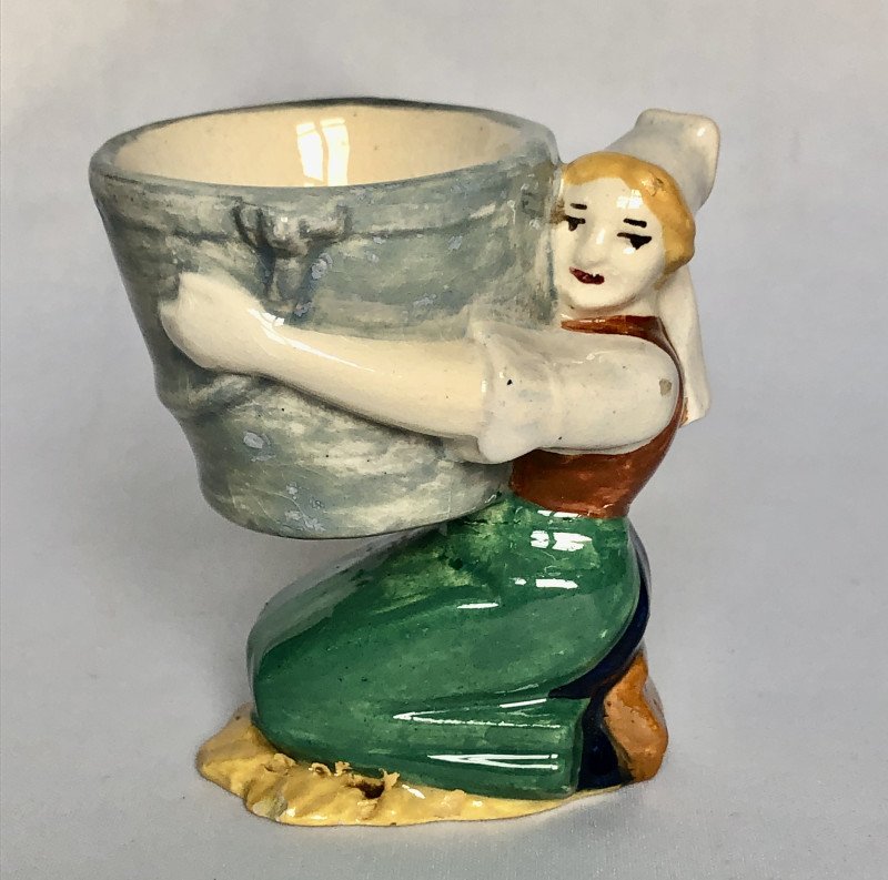 Coquetier à la Plougastelène de Charles Maillard - manufacture Henriot - Bretagne 