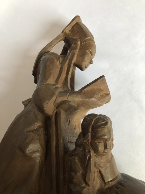 Woman Of Plougastel In Prayer And Her Child By Jim Sévellec - Manufacture Henriot - Brittany-photo-2