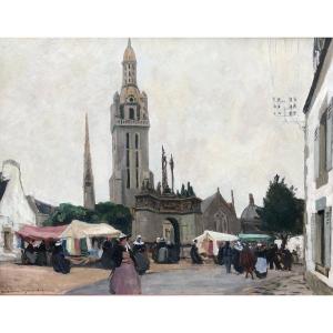 Market In Pleyben By Maurice Ménardeau - Brittany