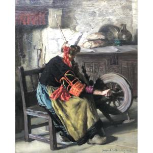 Bretonne à Son Rouet, Georges Boisselier - Bretagne