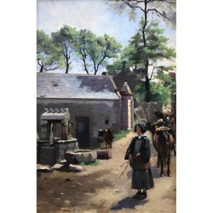 Retour Des Vaches à La Ferme Dans Région D’auray Par Le Comte Louis De M - Bretagne