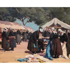 Marché aux étoffes - Paul Eschbach - Bretagne