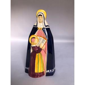 Saint Anne Teaching The Virgin To Read - émil Just Bachelet - Henriot Manufactory - Brittany