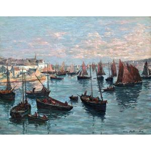 Sortie du port d’Audierne face à Plouhinec - Léon Bellemont - Bretagne