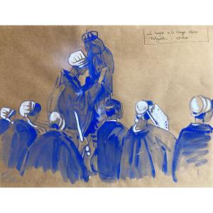 The Kiss To The Black Virgin Of Folgoët - Mathurin Méheut - Bretagne