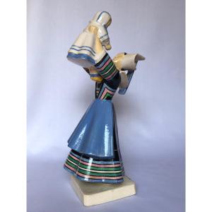 Young Woman From Pont-aven With Her Baby By Robert Micheau-vernez - Brittany