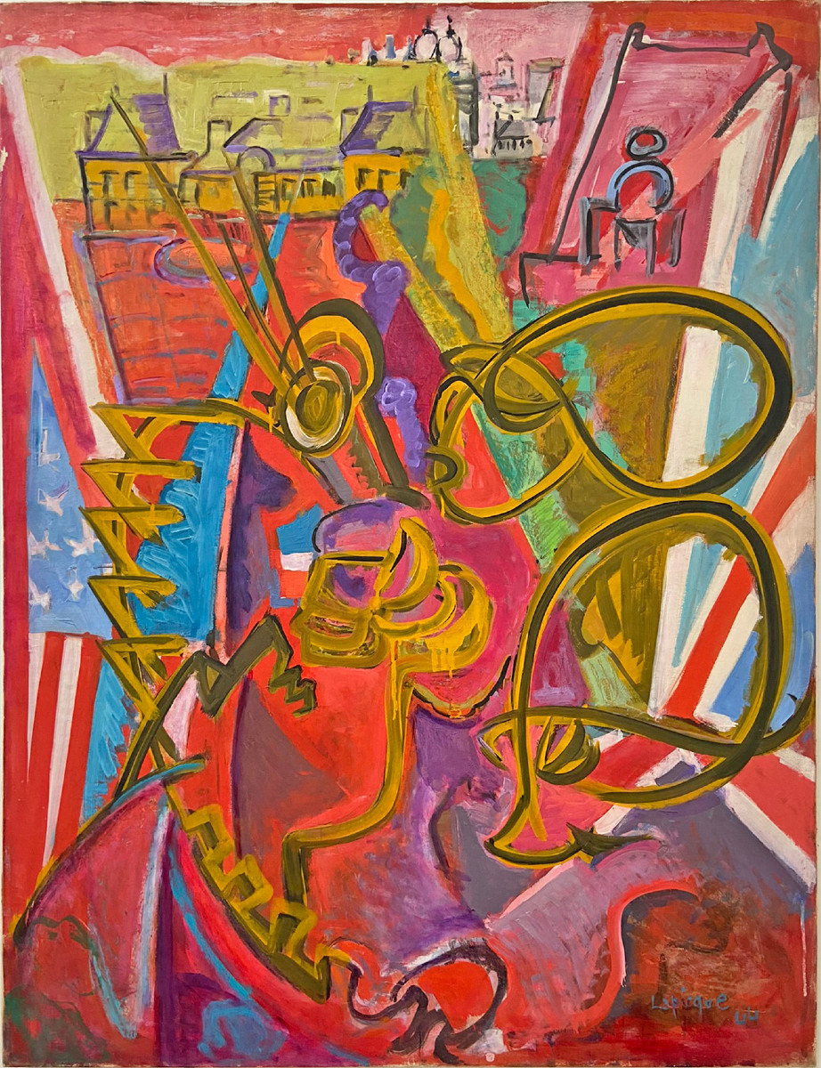 Charles Lapicque. L'attaque du Sénat. Huile sur toile 1944