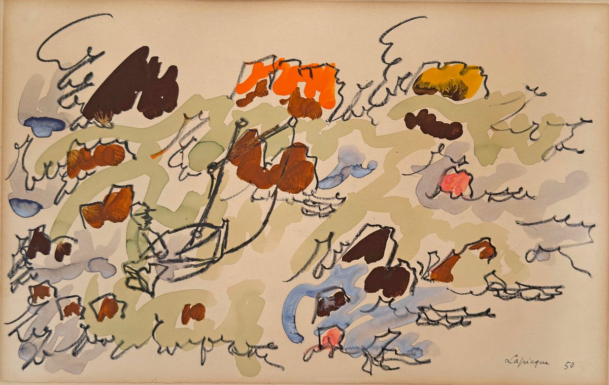Charles Lapicque. " Petite pêche à Bréhat". Encre et aquarelle-photo-2