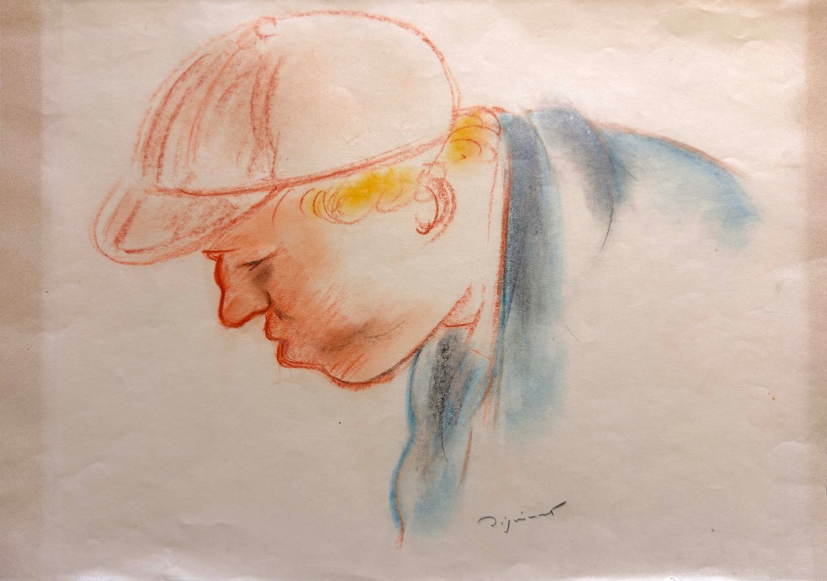 André Dignimont. Portrait de l'acteur Michel Simon. Dessin