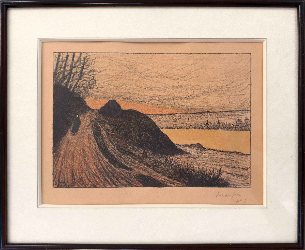 Maxime Maufra. "Le chemin au bord de la Mer". Lithographie