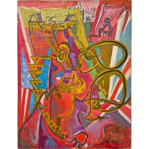 Charles Lapicque. L'attaque du Sénat. Huile sur toile 1944