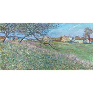 Henri Rivière. "Genainville". Huile sur toile