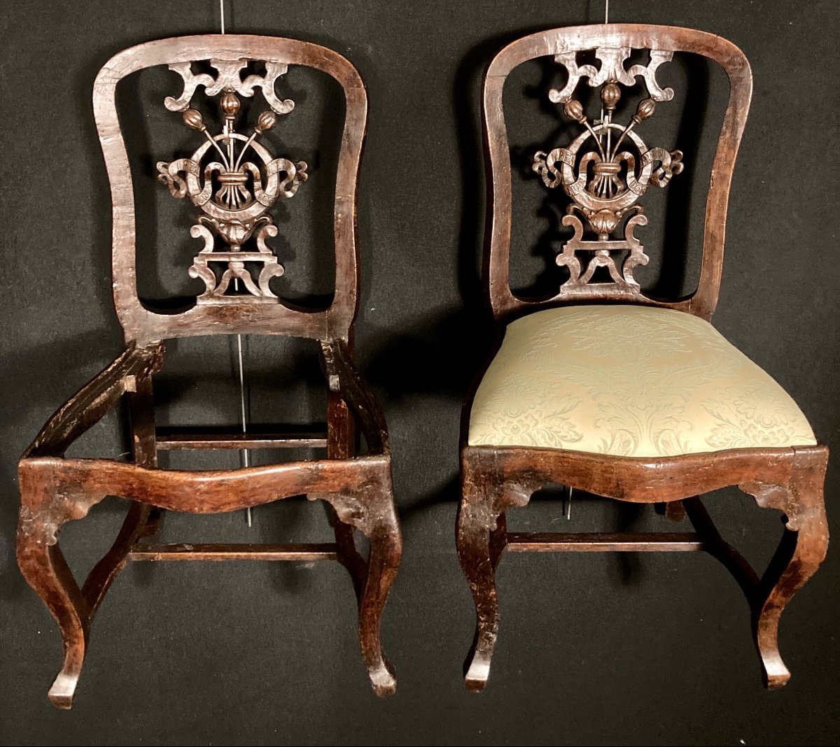 Pair Of Baroque Chairs XVIII-photo-3