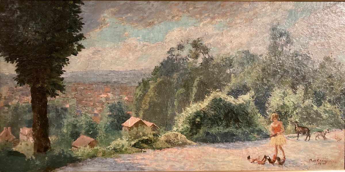 Huile Sur Panneau De Bertrand édouard De Champeaux-photo-2