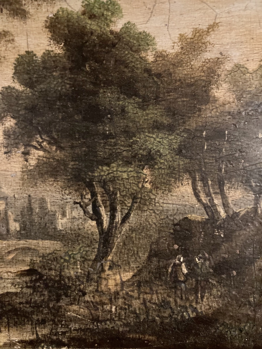 Huile Sur Panneau Paysage Lacustre .-photo-2