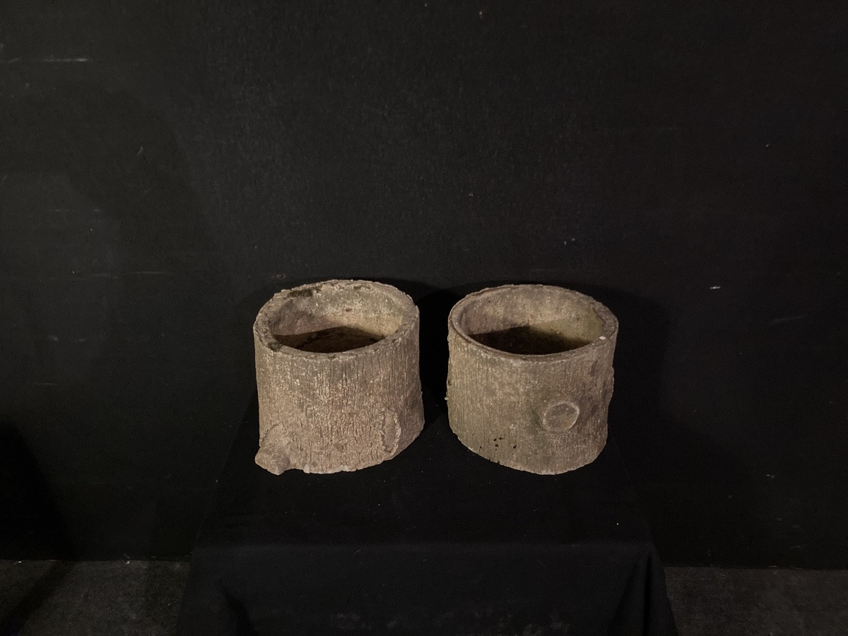 Paire de jardinières faux bois -photo-3