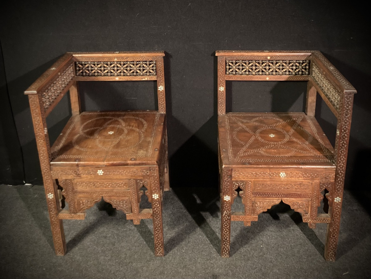 Paire de sièges d’angle Syriens début XX éme siècle -photo-6